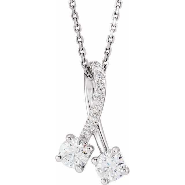 saveongems Jewelry 4mm :: 1/2 CTW / I1 G-H / 14K White 14K 1/2 CTW Natural Diamond 16-18" Necklace