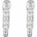 saveongems 14K Natural Diamond Inside-Outside Hinged Hoop Earrings Sizes1/4-6 1/4 CTW