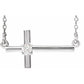 saveongems Jewelry 2.5mm::0.06 CTW / I1 G-H / 14K White 14K Natural Diamond Sideways Cross 16-18" Necklace