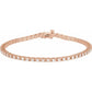 saveongems 2 1/4 ctw (2.2mm) / VS F+ / 14K Rose Diamond Line Bracelet 7 1/4"