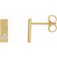 saveongems Jewelry 1.5mm::0.03 CTW / I1 G-H / 14K Yellow 14K Natural Diamond Bar Earring