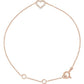 saveongems .06 CTW / I1 H-I / 14K Rose 14K Natural Diamond Heart 6-7" Bracelet