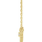 saveongems Jewelry 14K Natural Diamond Sideways Cross 16-18" Necklace