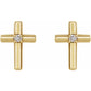 saveongems 14K Natural Round center Diamond Solitaire Cross Earrings