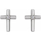 saveongems 14K Natural Round center Diamond Solitaire Cross Earrings
