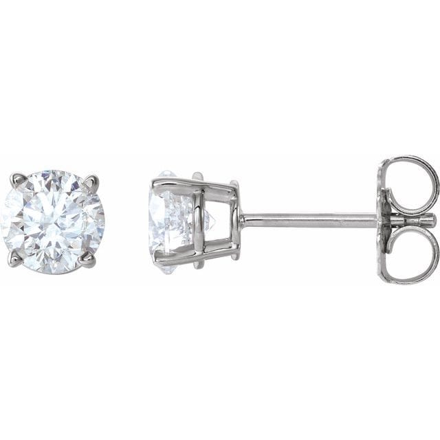 saveongems 5mm :: 1 CTW / G-H 14K White 1 CTW Natural Diamond Stud Earrings with Friction Post