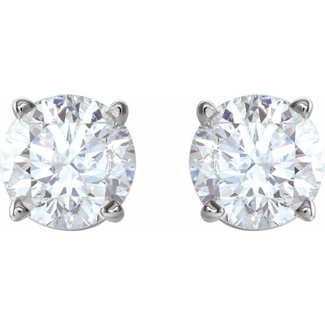 saveongems 5mm :: 1 CTW / G-H 14K White 1 CTW Natural Diamond Stud Earrings with Friction Post