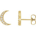 saveongems Jewelry 9.6x6.4 mm::1/10 CTW / I1 G-H / 14K Yellow 14K 1/10 CTW Natural Diamond Crescent Moon Earrings