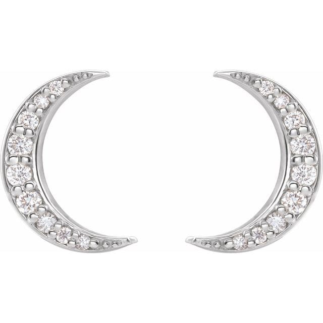 saveongems Jewelry 14K 1/10 CTW Natural Diamond Crescent Moon Earrings