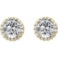 saveongems 14K Natural Round 4- Prong Halo-Style Diamond Earrings