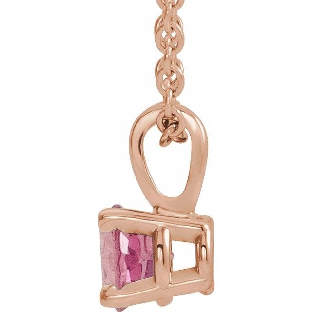saveongems Jewelry 14K Natural Pink Tourmaline 16-18" Necklace