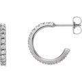 saveongems 15 mm: 5/8 CTW / SI1-SI2 (G-H) / 14K White Gold Lab-Grown Diamond French-Set Huggie Earrings