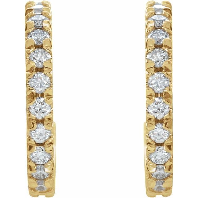 saveongems Lab-Grown Diamond French-Set Huggie Earrings