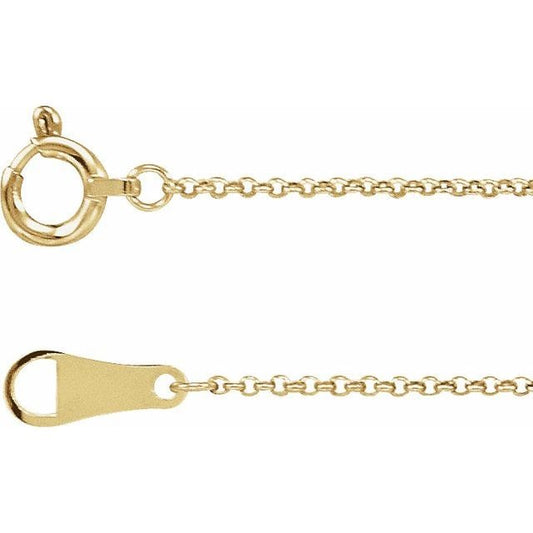 saveongems Jewelry 1mm / 16 Inch / 10K Yellow Rolo Chain Necklace 10K gold