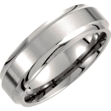 saveongems 7mm / 6.50 Titanium Ridged Band Sizes 7 mm