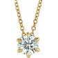 saveongems 1/4 ctw (4mm) / 16-18 Inch / 14K Yellow Solitaire Necklace 16-18" 1/4-1 Carat Total Weight
