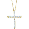 saveongems Jewelry 1.7mm :: 1/4 CTW / I1 G-H / 14K Yellow 14K Natural Diamond French-Set Cross 16-18