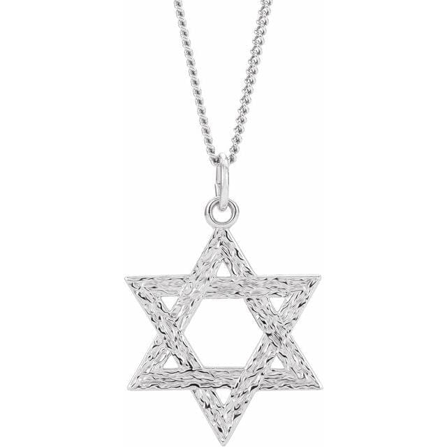 saveongems Jewelry 25.2 x 22.7mm(18 Inch Necklace) Sterling Silver Star of David 18" Necklace 18-24"