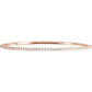 saveongems 3 ctw (1.85mm) / SI1-SI2 G-H / 14K Rose Diamond Stackable Bangle 8" Bracelet 1-5 Carat Total Weight