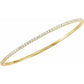 saveongems 4 ctw (2.2mm) / SI1-SI2 G-H / 14K Yellow Diamond Stackable Bangle 8" Bracelet 1-5 Carat Total Weight