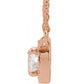 saveongems Jewelry 14K Natural White Sapphire Natural Diamond 16"-18" Necklace