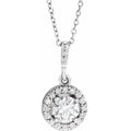saveongems Jewelry 4.3mm :: 1/2 CTW / 14K White 14K Natural Diamond Halo-Style 18
