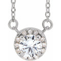 saveongems Jewelry 16 Inch / 3mm :: 0.03 CTW / 14K White 14K Natural White Sapphire Natural Diamond 16