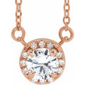 saveongems Jewelry 16 Inch / 3mm :: 0.03 CTW / 14K Rose 14K Natural White Sapphire Natural Diamond 16
