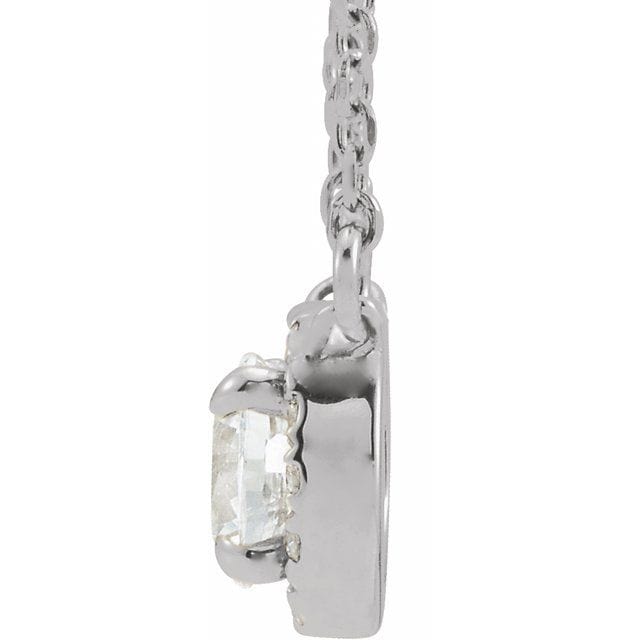 saveongems Jewelry 14K Natural White Sapphire Natural Diamond 16"-18" Necklace