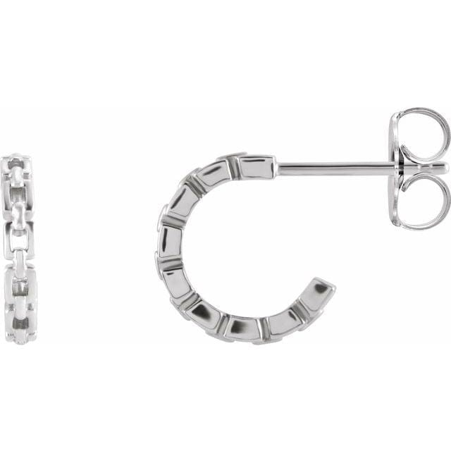 saveongems 10.23 x 1.75mm / 14K White Chain Link Huggie Earrings