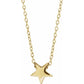 saveongems Jewelry 10.1 x 9.6 mm / 16-18 Inch / 14K Yellow Star Necklace