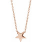 saveongems Jewelry 10.1 x 9.6 mm / 16-18 Inch / 14K Rose Star Necklace