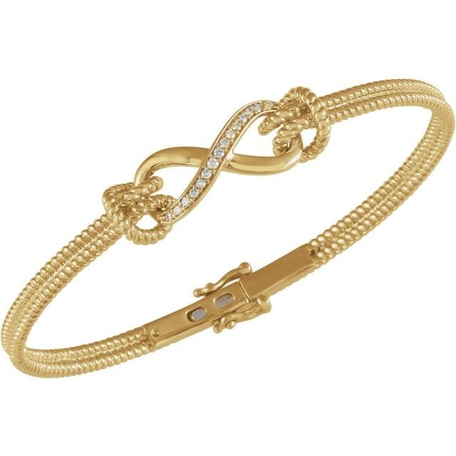 saveongems Jewelry 14K 1/8 CTW Natural Diamond Bangle 6 1/2” Bracelet