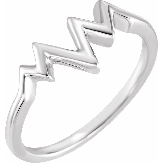 saveongems Jewelry 1.38 DWT (2.15 grams) / 6.00 / 14K White Heartbeat Ring
