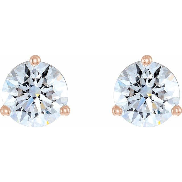 saveongems 3-Prong Round Diamond Stud Earrings 1/6-2 Carat Total Weight