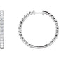 saveongems 36 mm :: 4 CTW / I1 G-H / 14K White 14K Natural Diamond Inside-Outside Hinged Hoop Earrings