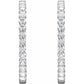 saveongems 14K Natural Diamond Inside-Outside Hinged Hoop Earrings