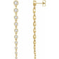 saveongems 2 ctw (63.5 mm) / VS F+ / 14K Yellow Diamond graduated Earrings
