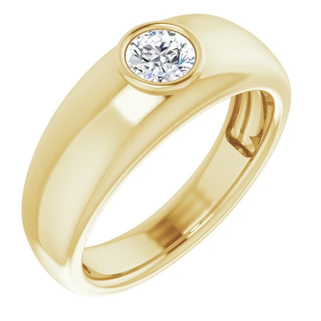 saveongems Jewelry 14K Yellow 1/2 CTW Natural Diamond Men's Ring