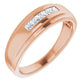 saveongems Jewelry 1/3 ctw:2.25 x 2.25mm / 10.00 / 14K Rose Five-Stone Band Rose 14k gold
