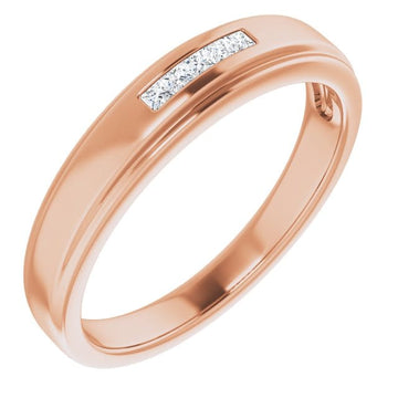 saveongems Jewelry 1/8 ctw::1.5 x 1.5mm / 10.00 / 14K Rose Five-Stone Band Rose 14k gold