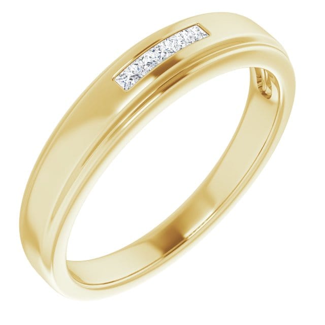 saveongems Jewelry 1/8ctw::1.5 x 1.5mm / 10.00 / 14K Yellow Five-Stone Band Yellow 14k gold