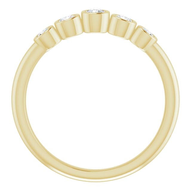 saveongems 14K 1/4 CTW Diamond Graduated Bezel-Set Ring Sizes6.0-8.0