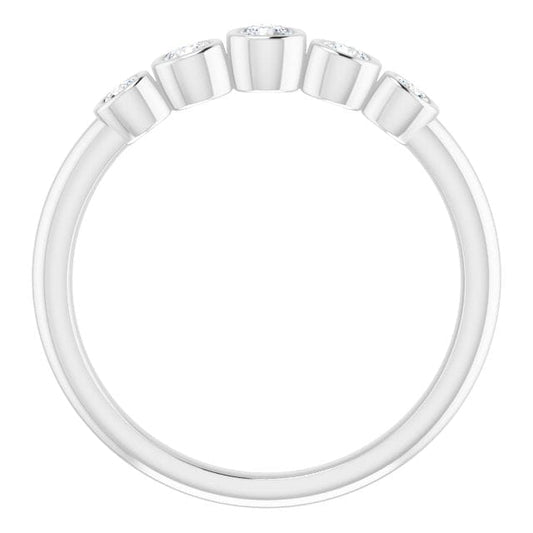 saveongems 14K White 1/4 CTW Diamond Graduated Bezel-Set Ring