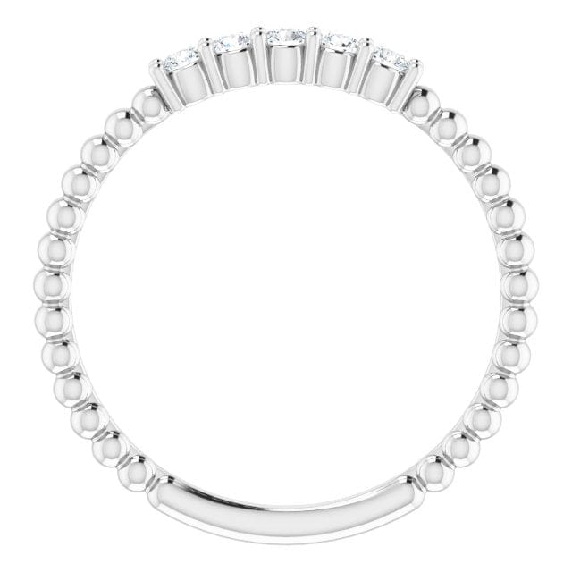 saveongems Diamond Stackable Ring 1/6 Carat Total Weight Ring Size 7
