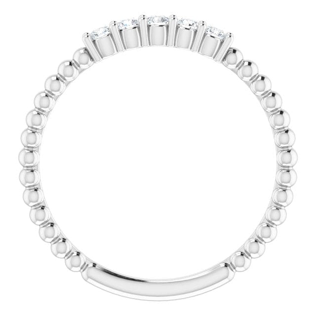 saveongems Diamond Stackable Ring 1/6 Carat Total Weight Ring Size 7