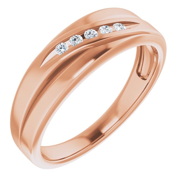 Save On Diamonds Jewelry 1/10ctw::1.7mm / 10.00 / 14K Rose Accentend Band 14K Rose