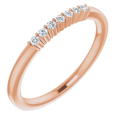 saveongems 1.5mm::1/10 CTW / 7.0 14K Rose Natural Diamond Anniversary Band Sizes 1.5mm,1.75mm,2mm,2.25mm,2.5mm,3mm