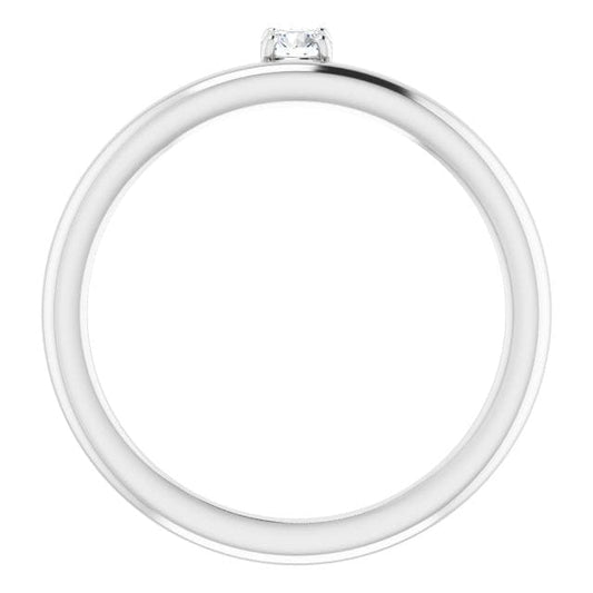 saveongems Jewelry Diamond Asymmetrical Stackable Ring Size 7
