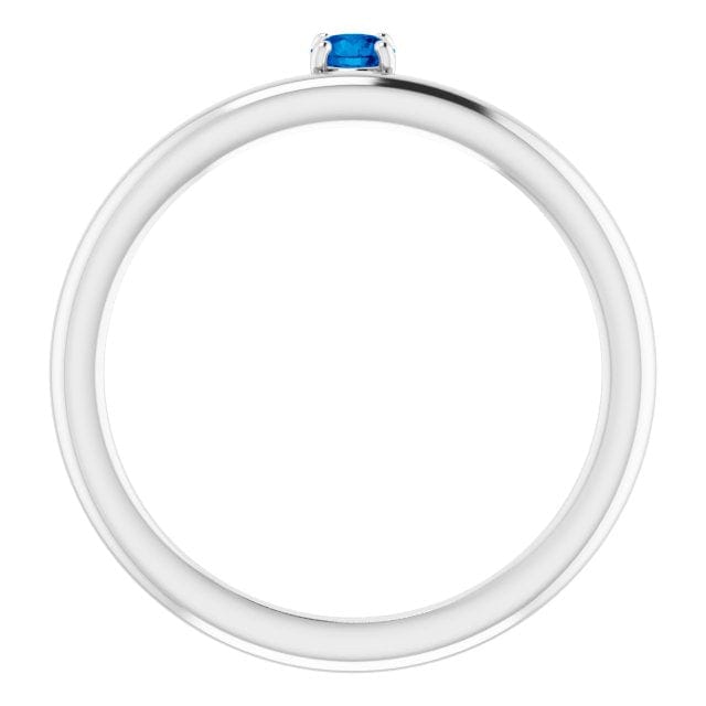 saveongems Jewelry 14K Lab-Grown Asymmetrical Blue Sapphire Stackable Ring